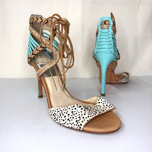 NWT‎ DOLCE VITA Hexen Stiletto Heels Women's 9 suede leather animal print summer - Picture 1 of 11